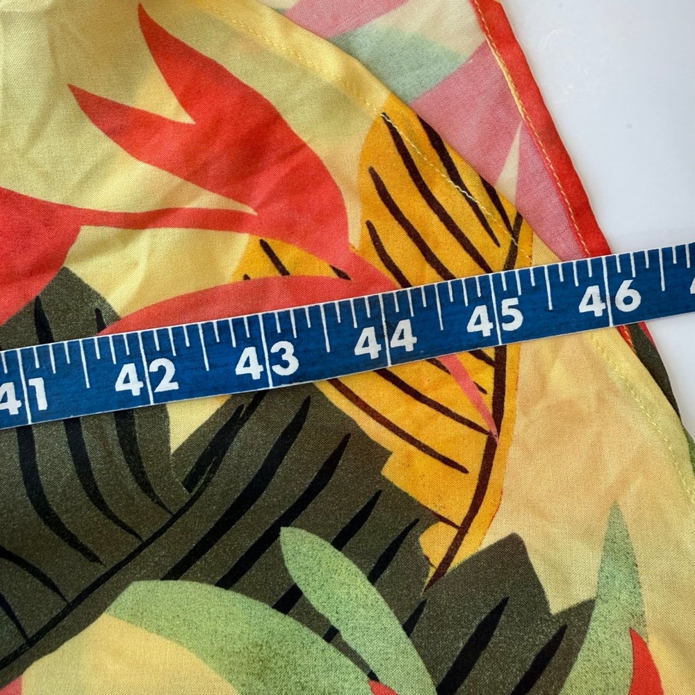 Desigual Tropical Floral Wrap Midi Dress Yellow Boho Resort Beach Vacation M - Picture 15 of 15